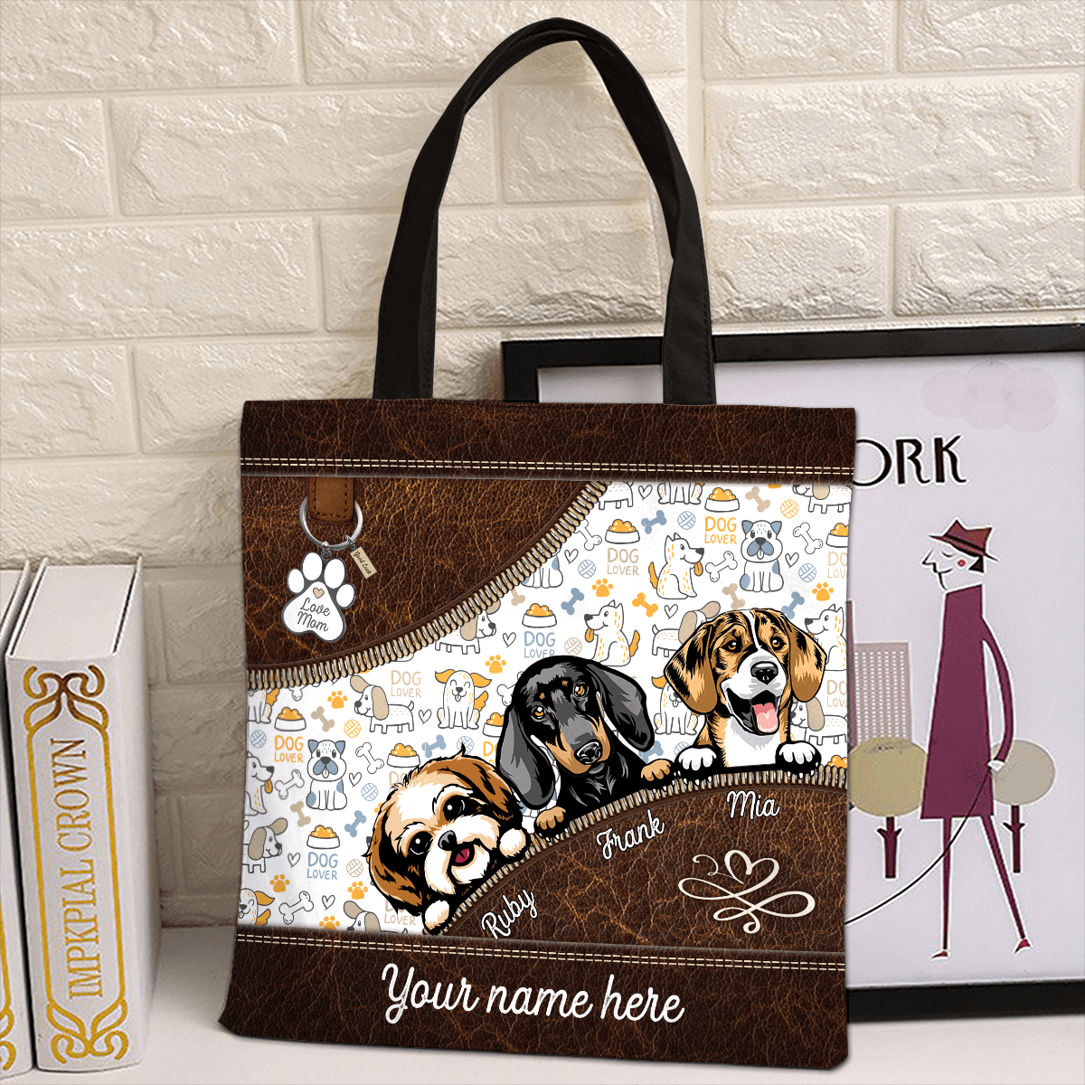 Dog Personalized All Over Tote Bag, Personalized Gift for Dog Lovers, Dog  Dad, Dog Mom - TO003PS